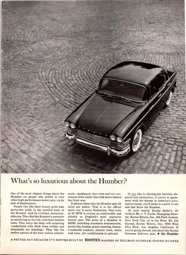 Vintage 1960 humber super - vintage,