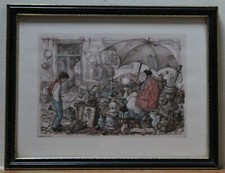 Anton Pieck “Street Market” Vintage Framed Print