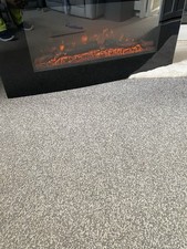 Truflame Glass Wall Mounted Electric Fire Black With Curved Glass, 100cm X 50cm