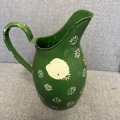 Vintage green enamel jug - vintage,