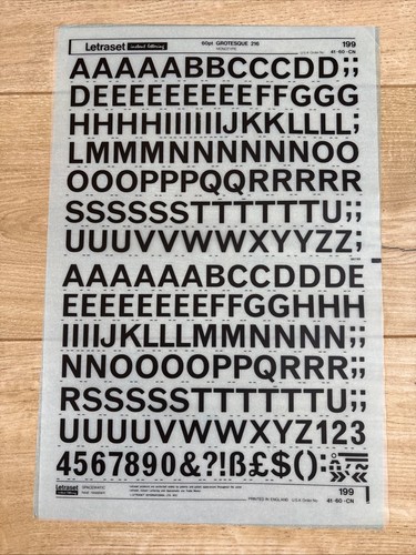 Letraset rub transfer - letraset,