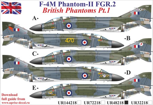 Decal 4m phantom ii - 1:32, phantom-ii