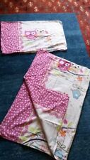 Single cotton duvet cover and pillow case set - Owls In Tree
