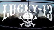 LARGE 23" lucky 13 skull bones