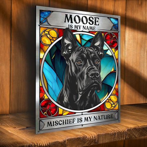 Personalised black great dane - black,