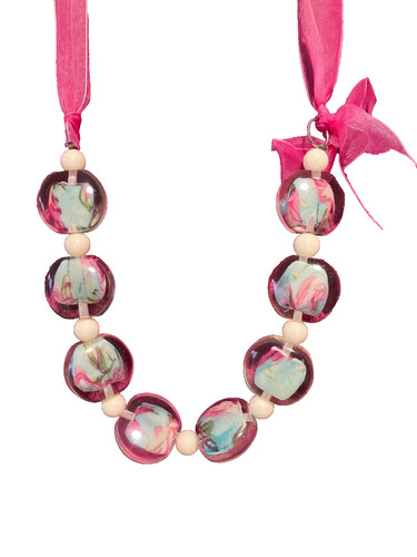One button resin beaded - ,