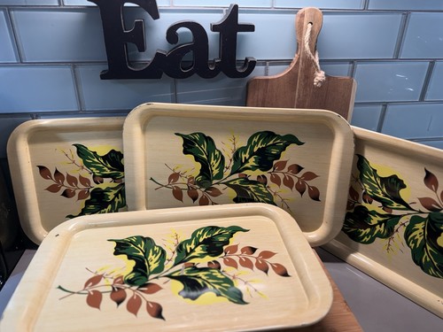 Vtg 1950s metal trays - 1950s, set