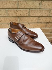 Charles Tyrwhitt Men's Brown Leather Single Strap Monk Dress Shoe Size UK 10 F