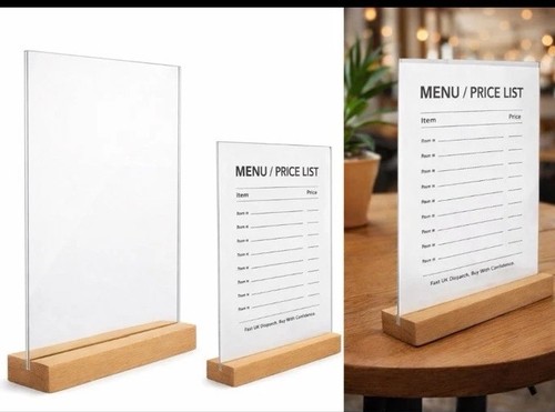 Acrylic table display sign - acrylic,