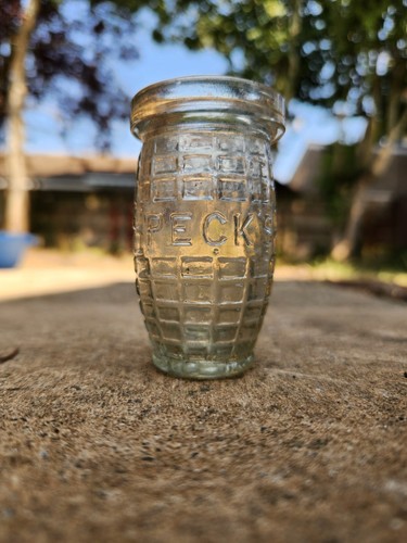 Vintage peck glass mustard - glass,