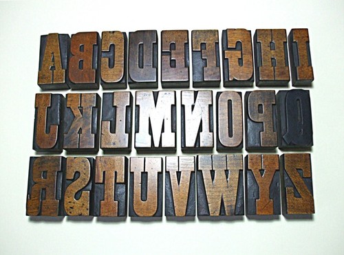 Antique wooden poster type - antique,