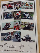 "JOEY/ROBERT/WILLIAM/MICHAEL DUNLOP, A4 SIGNED GLOSSY PRINT