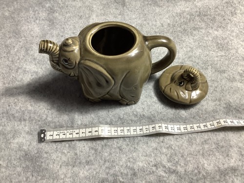 Elephant ceramic teapot brown - teapot,