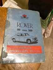 Vintage  Rover 80 & 100 owners handbook. owners instruction manual
