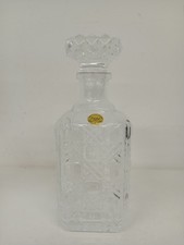 CRISTAL France Genuine Lead Crystal Decanter w/Stopper Square - G911