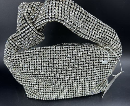 Rhinestone evening bag knotted - rhinestone,