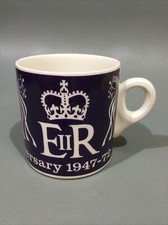 Royal Crownford Ironstone Mug Queen Elizabeth Silver Wedding Anniversary 1972