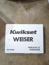 Kwikset Weiser Keying Kit No. 272 KW1 Keyway New Condition