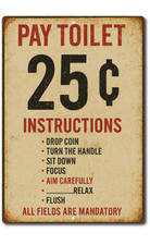 Funny Pay Toilet 25 Cents Tin