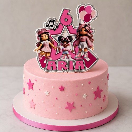 Girls roblox cake topper - roblox,