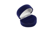 1 x Luxury Blue Velvet Heart Shape Ring Box - Engagement Wedding Ring Box