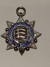 Beautiful Antique enamelled silver watch fob - Essex junior cup 1904 - Vaughton
