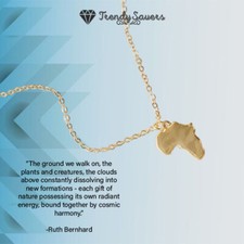 18K Gold Plated African Map Pendant Necklace Jewelry Gold Color For Women Men