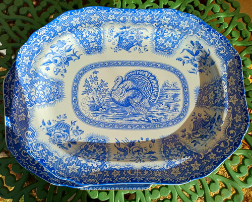 Spode blue white oval - spode,