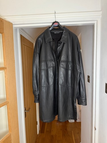 Zara black faux - leather, long