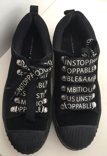 Zara leather plimsolls with - zara,