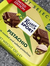 Ritter Sport Pistachio Chocolate Bar 1x100g 100% Sustainable Cocoa Sourcing