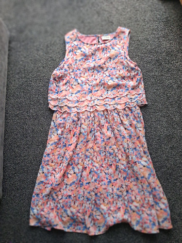Next girls floral peach dress - next,
