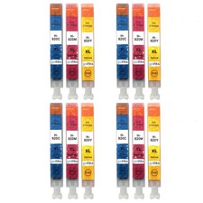 12 Colour Ink Cartridges C/M/Y