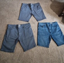 Mens M&S Shorts W42 Blue Denim
