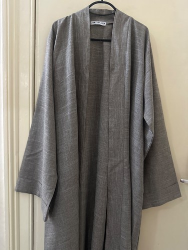 Beige linen abaya - beige,