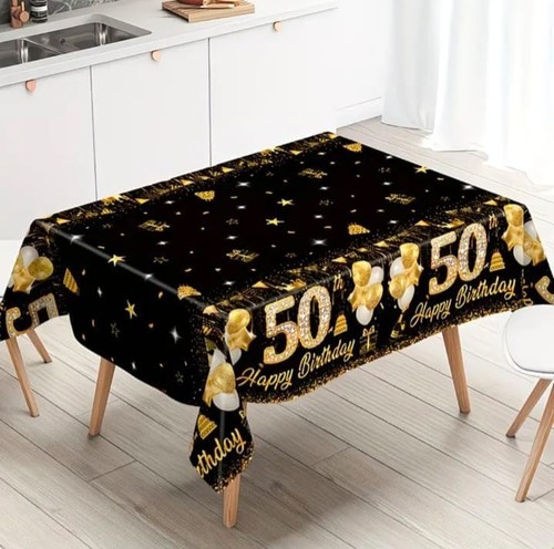 50th birthday table cloth - 50th,