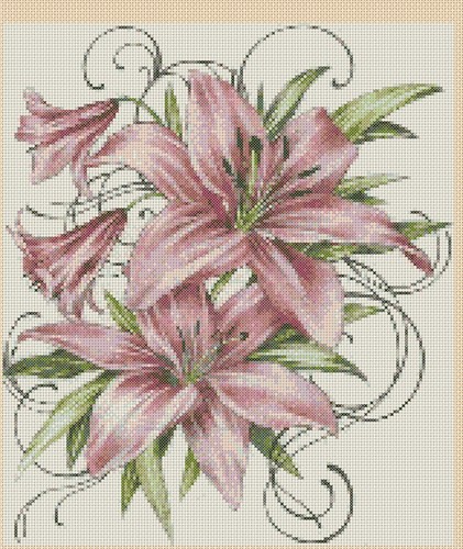 Cross stitch chart pink - cross,