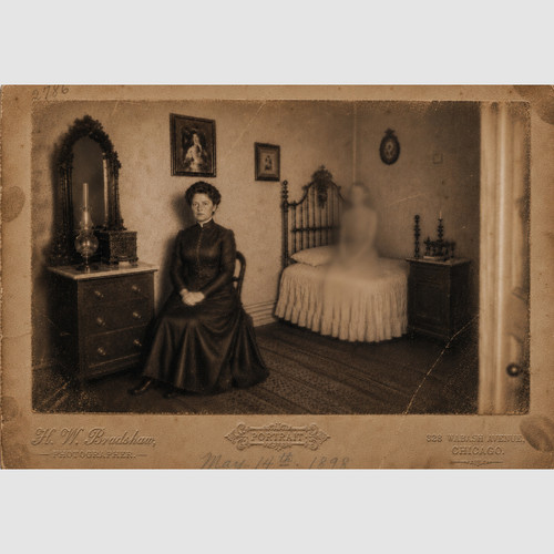Victorian spirit photograph - spirit,