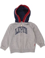 LEVI'S Baby Boys Graphic Zip Hoodie Sweater 6-9 Months Grey Cotton AE12