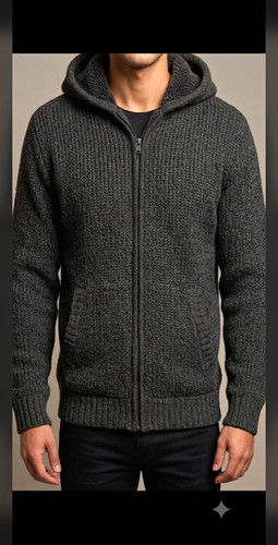 New men grey knit - men’s, zip
