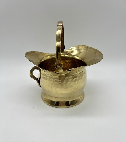 Vintage hammered brass coal - hammered,