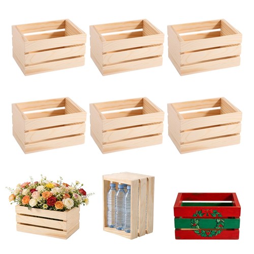 Pcs small wooden crates - 6,