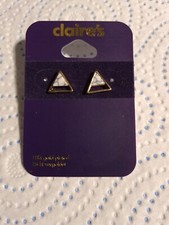 Brand New Claire's Accessories 18kt Gold Plated Earrings RRP £12 Ideal Christmas