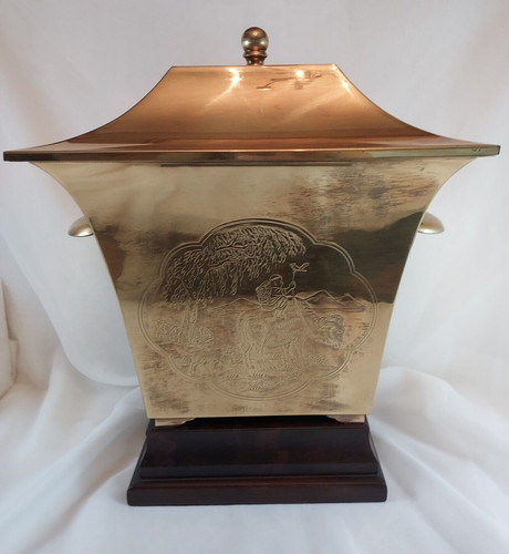 Brass etched asian oriental - brass,