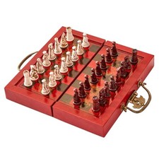 Folding Chess Set Vintage Style Chinese Soliders Chess Set Wood Chess Games