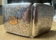 Solid Silver, 9k Gold ,Joseph Gloster Ltd 1912 Antique Cigarette Case 160g