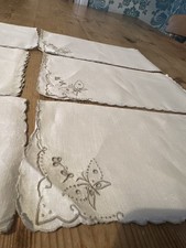 Vintage Set (6) Linen Hand