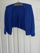 New Monsoon Royal Blue Bolero. Size Large