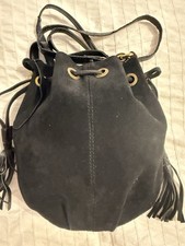 Topshop Black Suede Bucket Bag