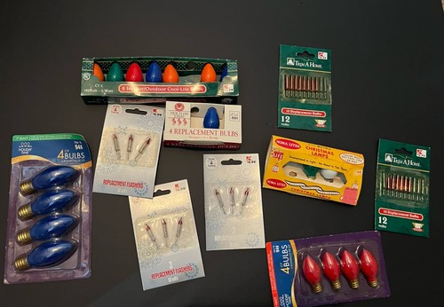 Vtg christmas light bulbs - light, lot